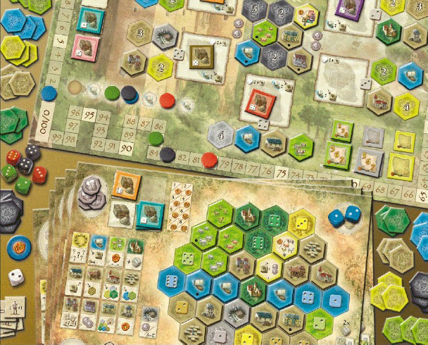Spielsituation des Brettspiels Die Burgen von Burgund